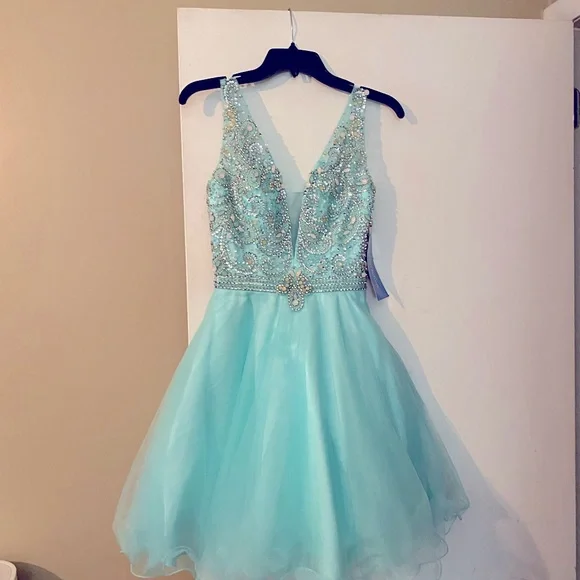 xxs short formal dresses Rhinestone Strapless Sheath Green Prom Dress Formal Dress PSK559 – Pgmdress main image 1